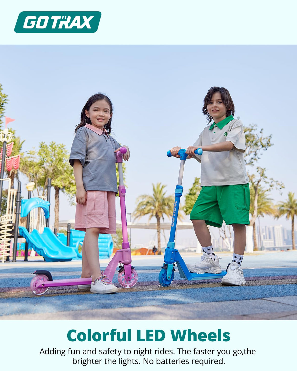 Kids Kick Scooter LED Light 2 Wheels A60843