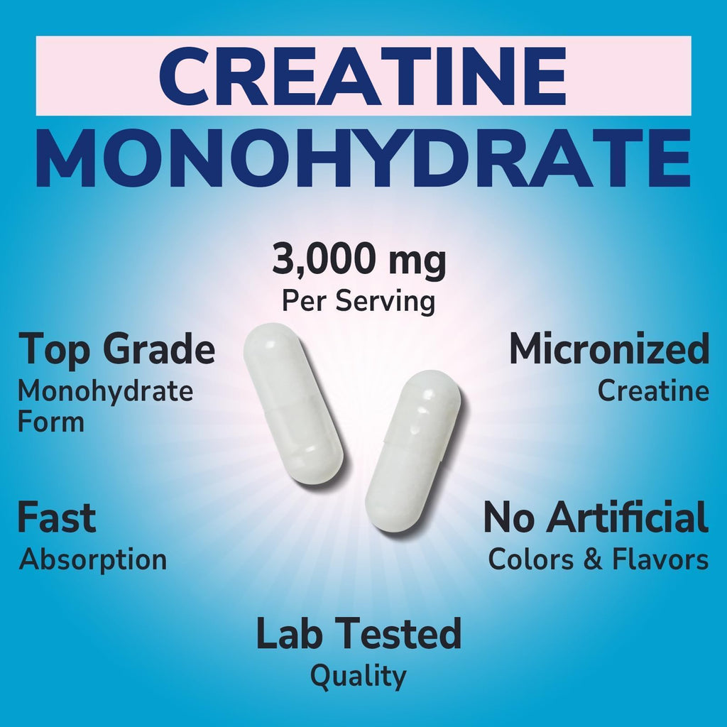 Micronized Creatine Monohydrate 3000 mg 120 Capsules L608655