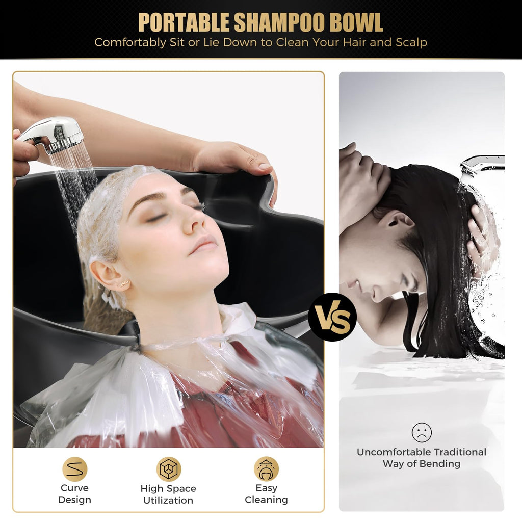 Portable Height Adjustable Plastic Shampoo Bowl E93202