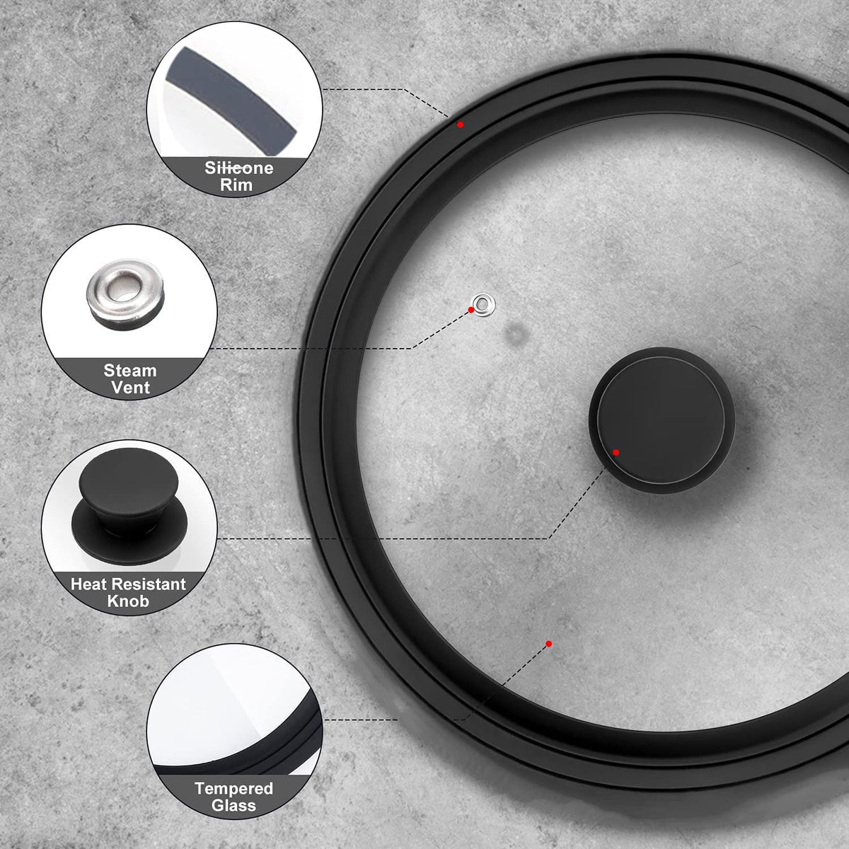 10.5" Tempered Glass Lid W43913