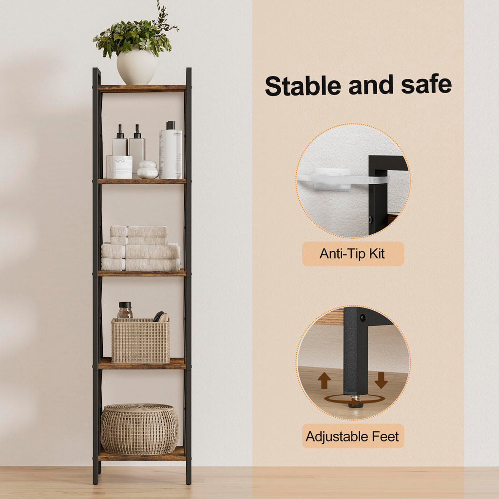 5 Tier Metal Bookshelf J987
