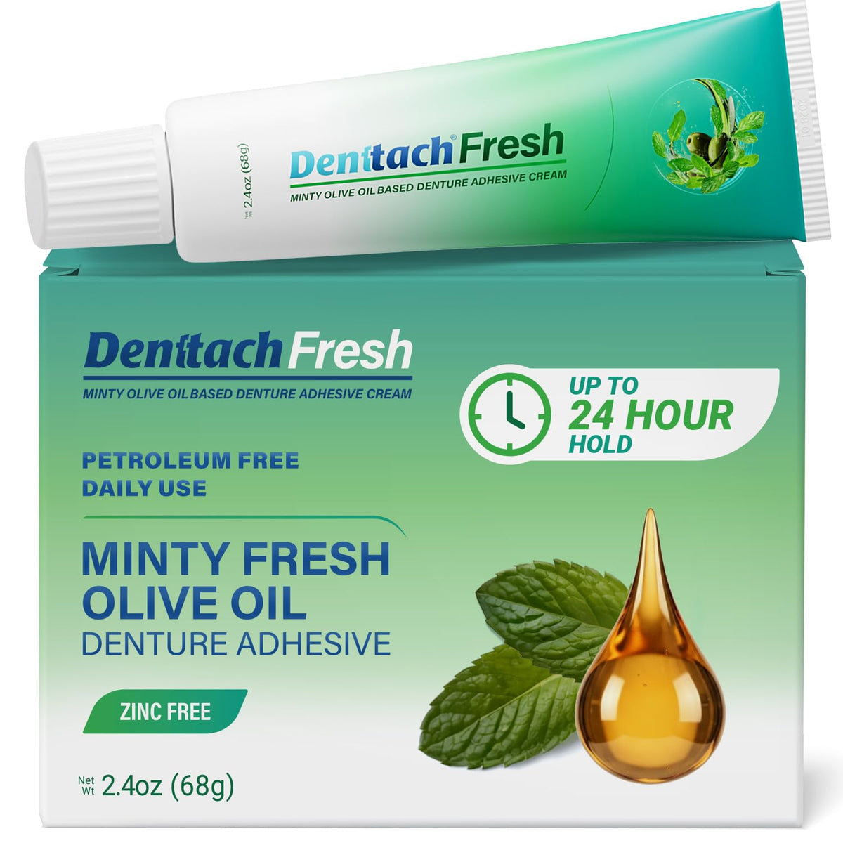 Mint Denture Adhesive Cream, 2.4 Ounce T291