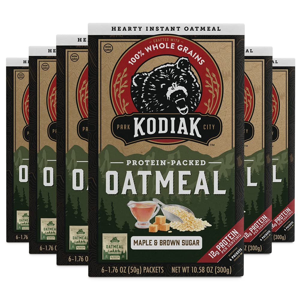 Instant Protein Oatmeal Packets, Maple & Brown Sugar, 6 Packets B62397