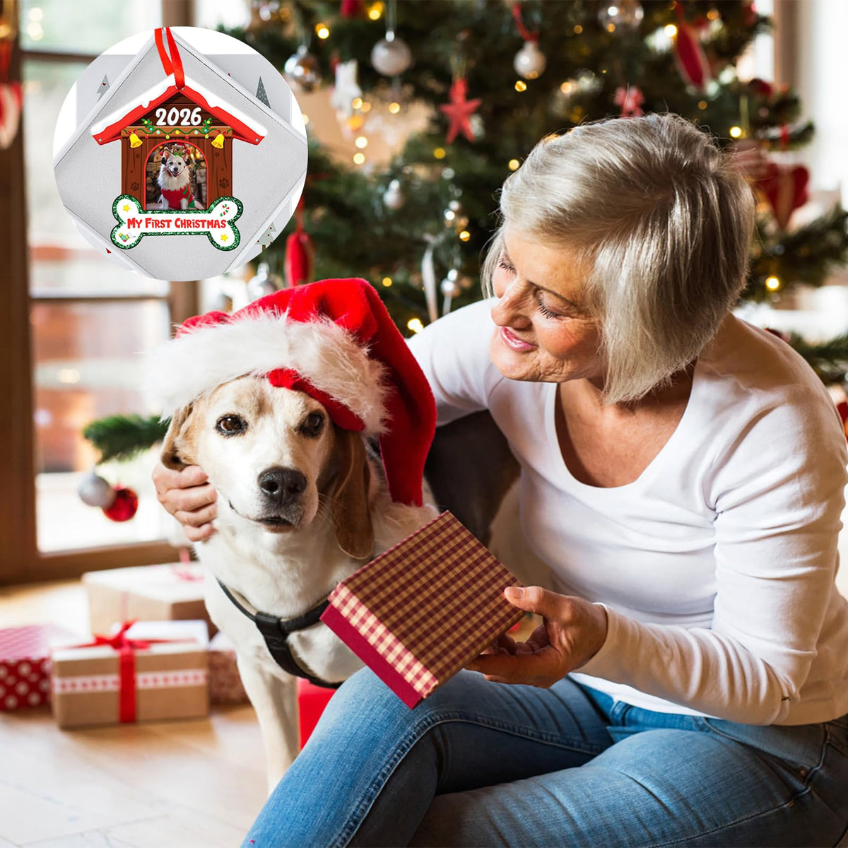 Dog Picture Frame Ornament G306