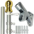 Flag Pole and Bracket Kit Brushed Aluminum H5090