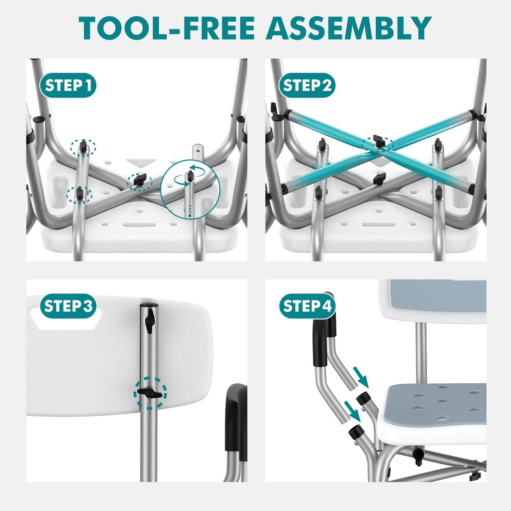 Shower Chair with Removable Arms and Back Z53216