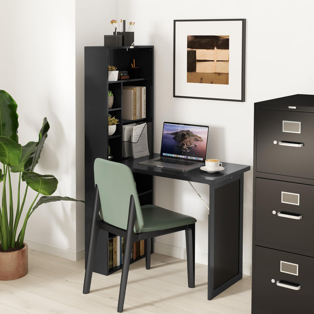 Black Foldable Convertible Computer Desk N396200