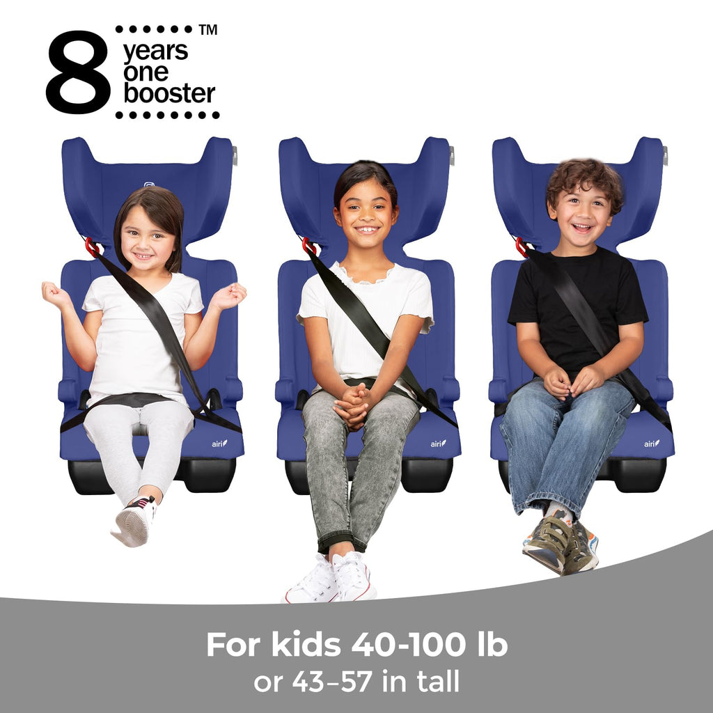 Foldable High Back Booster Seat, 40–100 lbs, Blue W333181