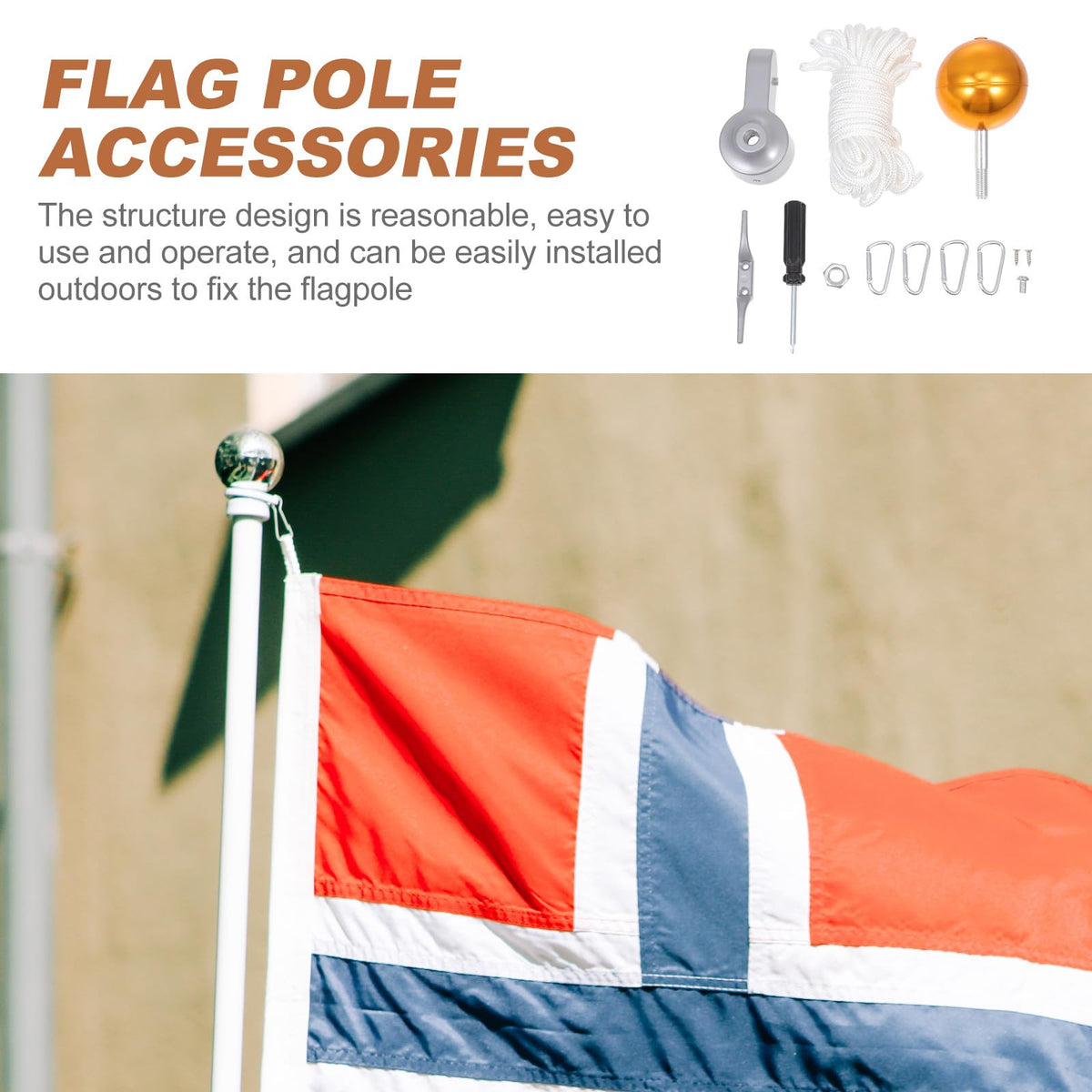 Heavy Duty Flagpole Kit Metal Repair Parts U661