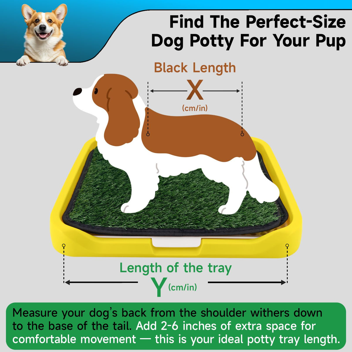 2 Pack 18"x14" Artificial Dog Grass Potty Pad with Tray D67315