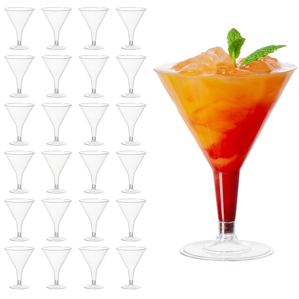 24 Oz Plastic Martini Cocktail Glasses G51711
