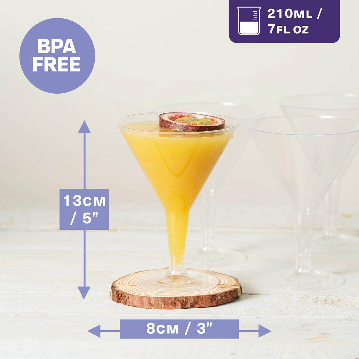 24 Oz Plastic Martini Cocktail Glasses G51711