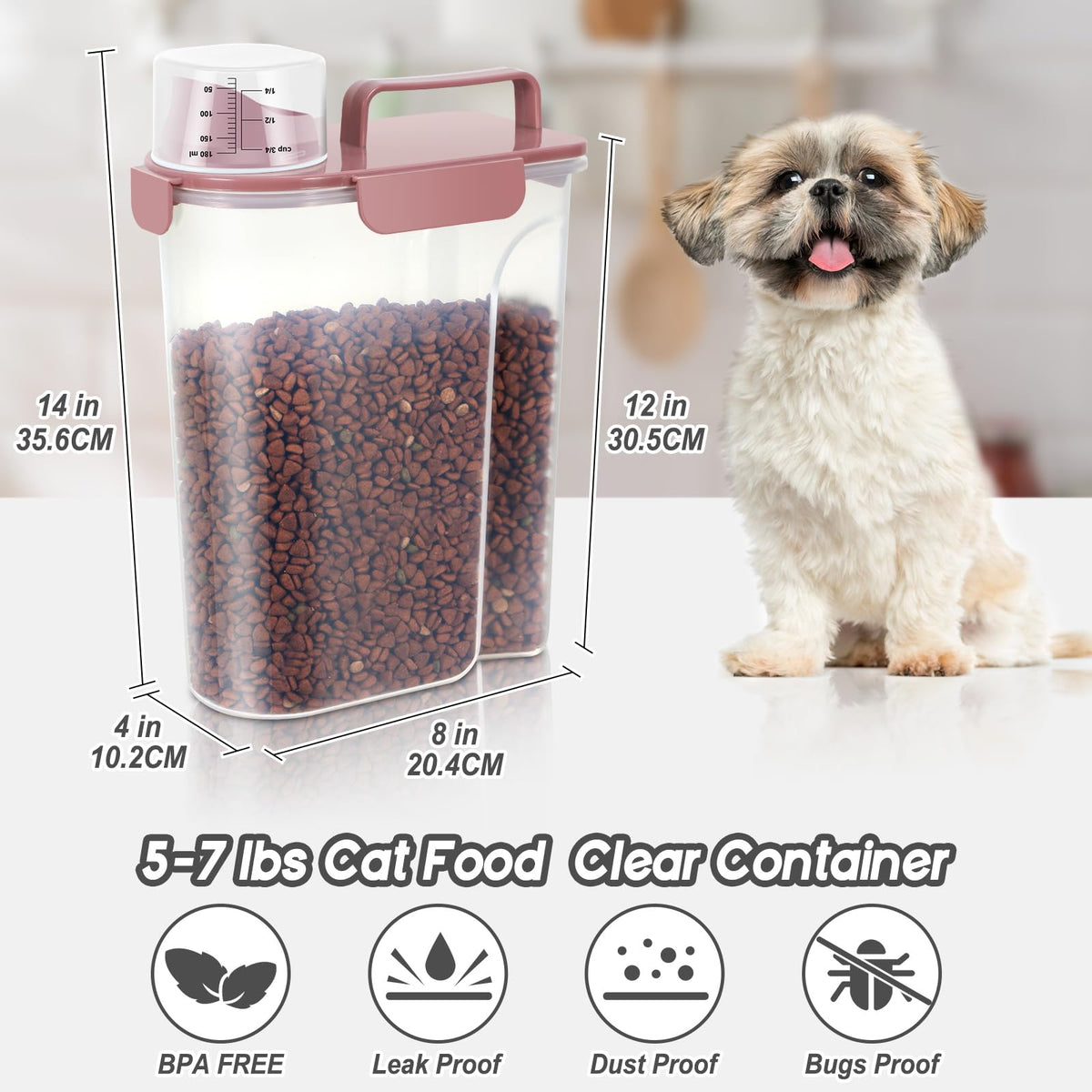 5Lbs/6Qt Airtight Pet Storage Container 2pack V628138