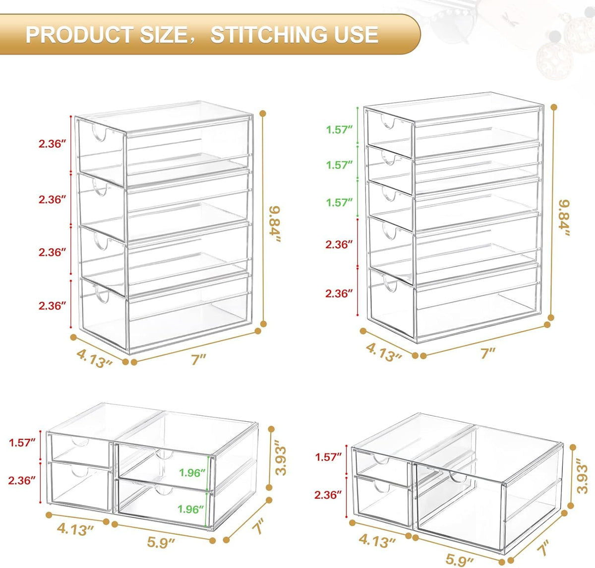 Acrylic 16-Drawer Storage & Makeup Organizer S72927