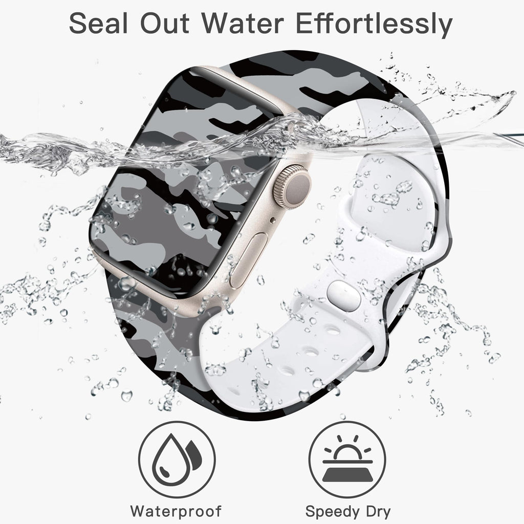 Camo Silicone Band for Apple Watch 38mm 40mm 41mm 42mm I443