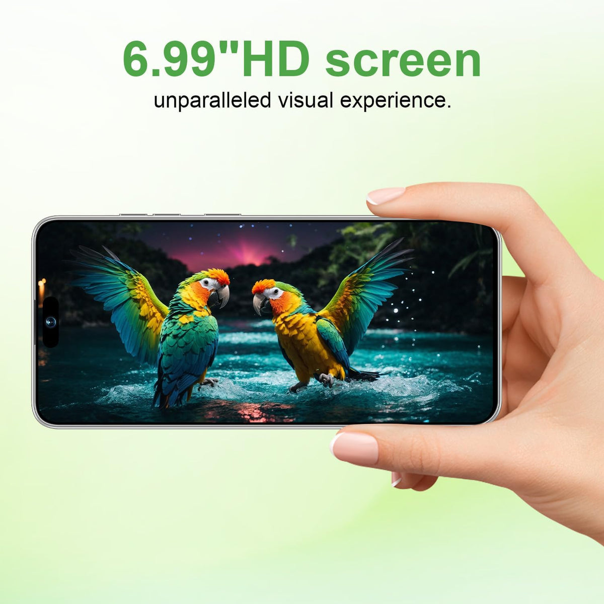 Unlocked Cell Phone 16GB+512GB Smartphone 6.99" HD Screen Android 15 5G 7000mAh (Purple) L274