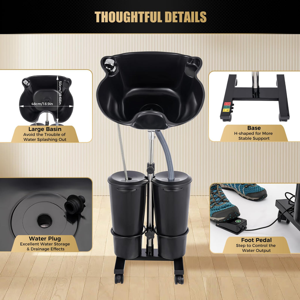 Portable Height Adjustable Plastic Shampoo Bowl E93202