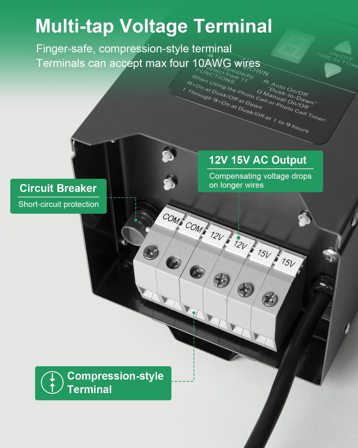 300W Low Voltage Landscape Transformer Stainless Steel Waterproof Y886