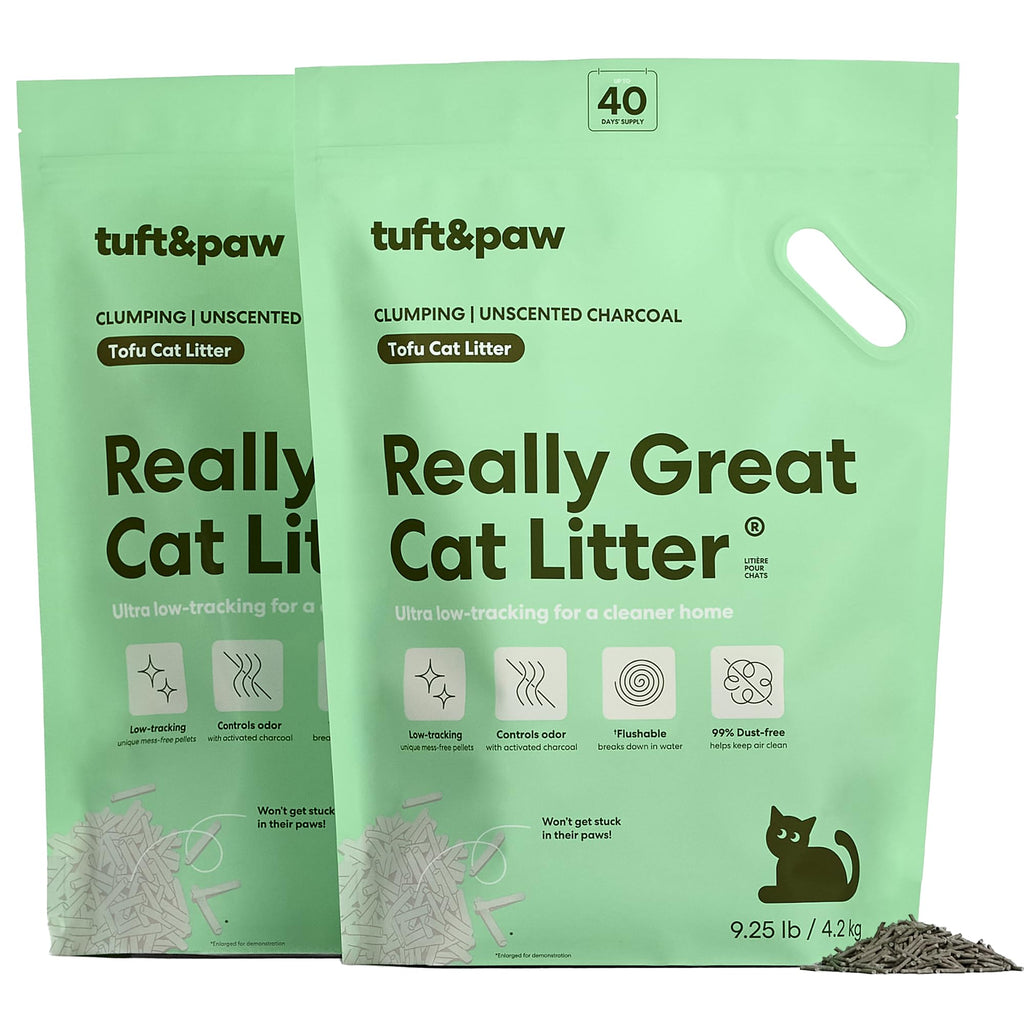 Tofu Cat Litter Clumping Flushable Unscented 9.25lbs 2Bags S654014
