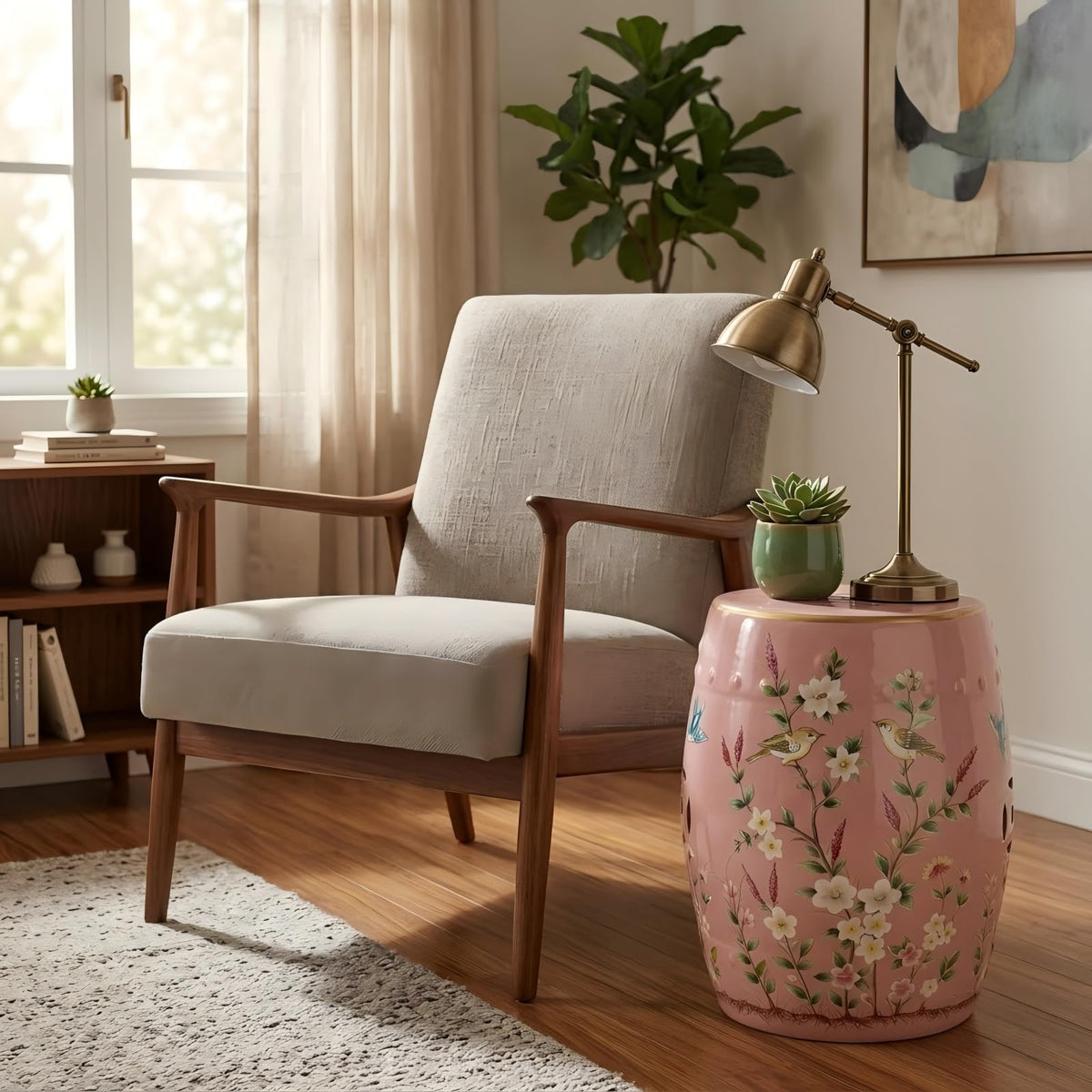 Hand-Painted Ceramic Garden Stool H1131