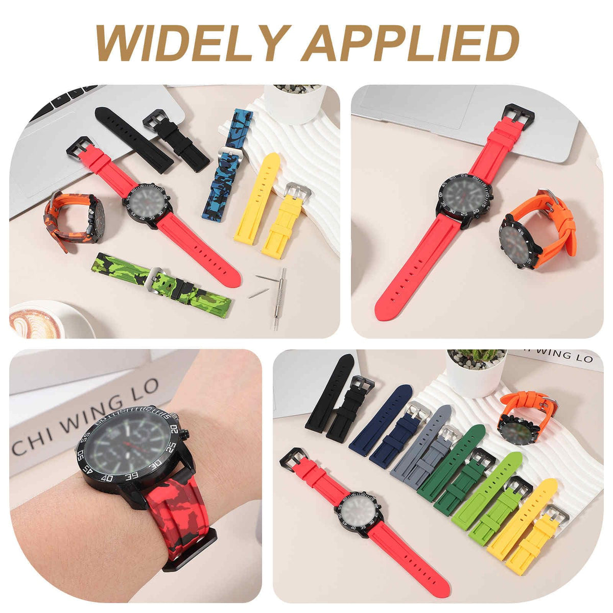 Silicone Quick Release Watch Band with Stainless Steel Clasp T86762