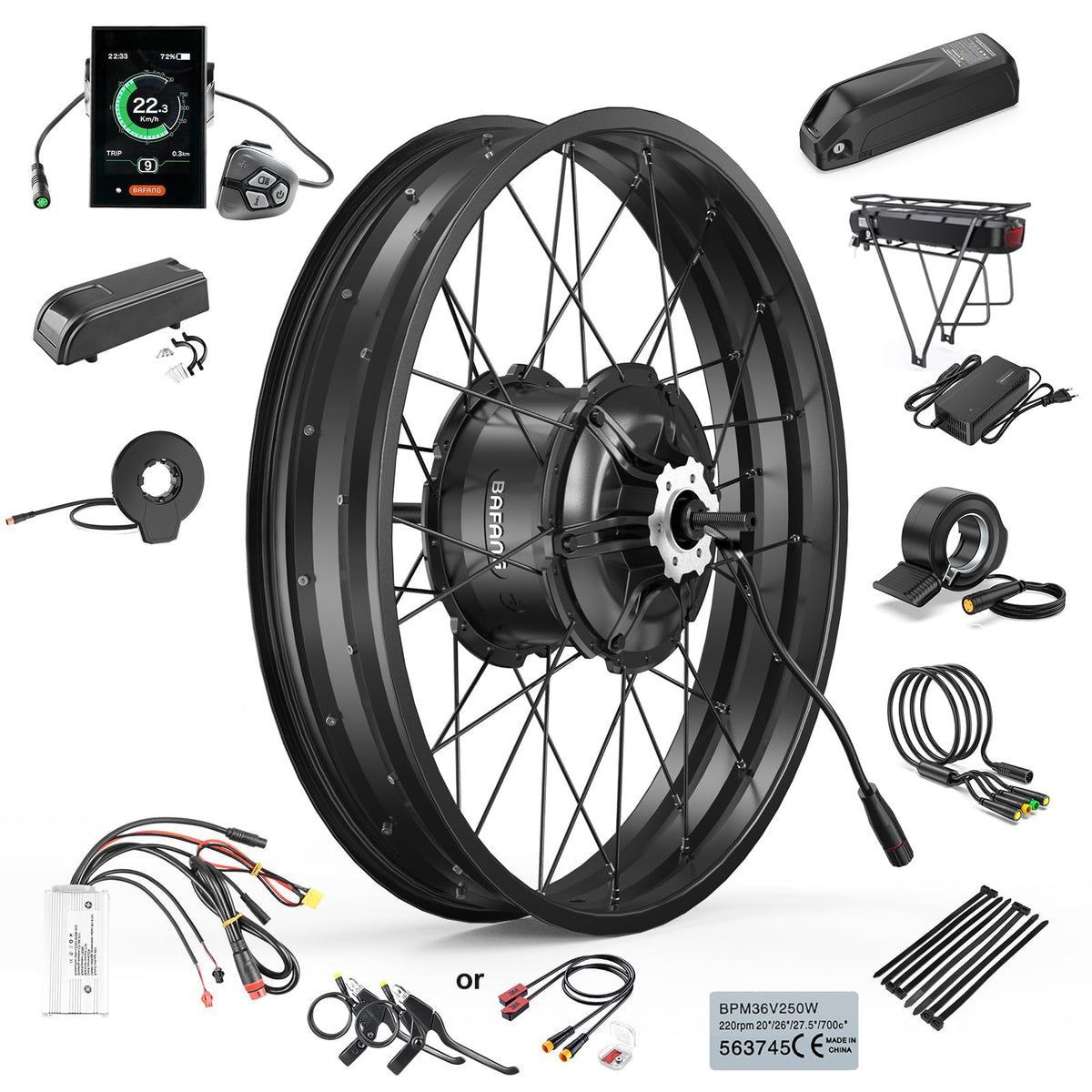 1000W Rear Hub Motor Fat Tire Ebike Conversion Kit I111252