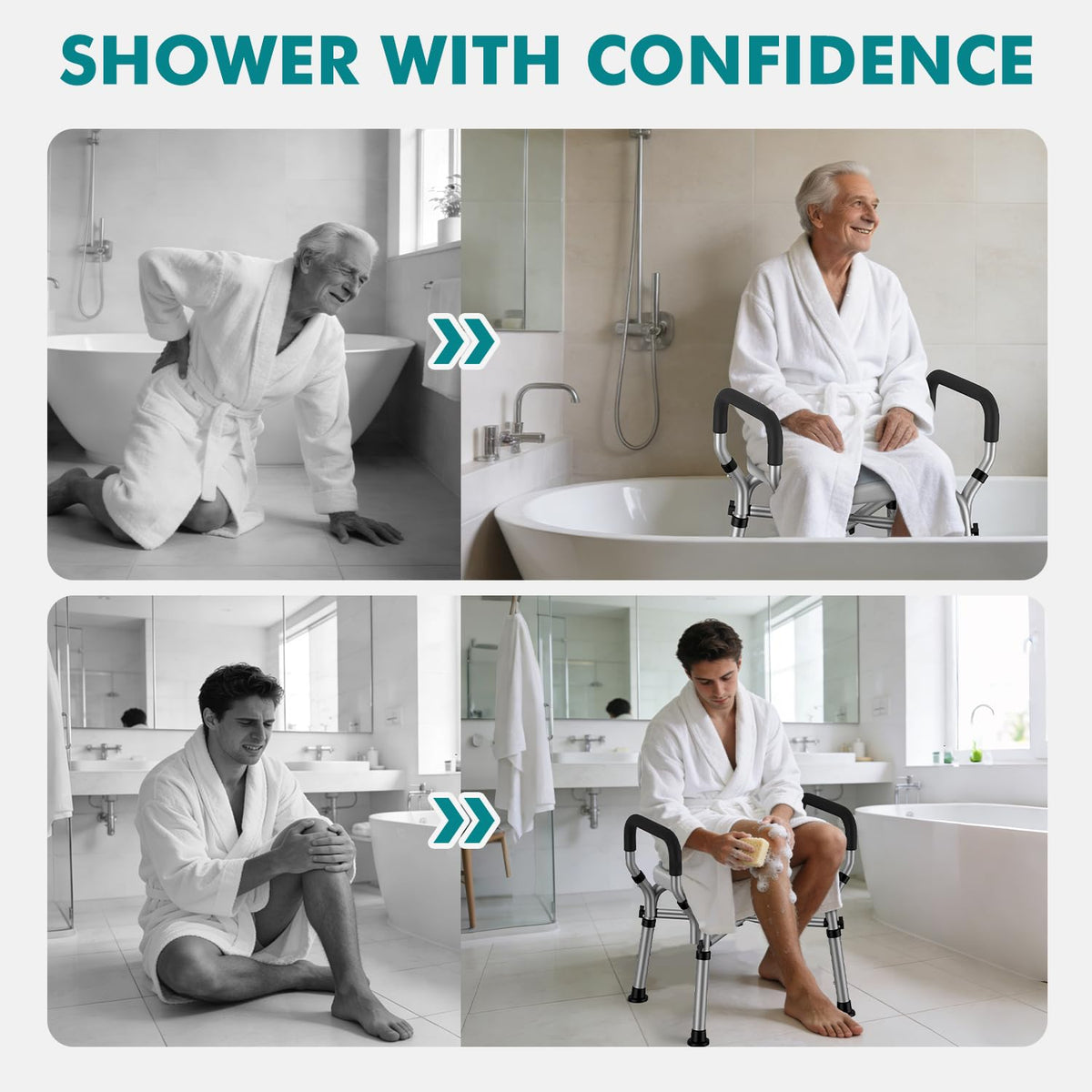 Shower Chair with Removable Arms and Back Z53216