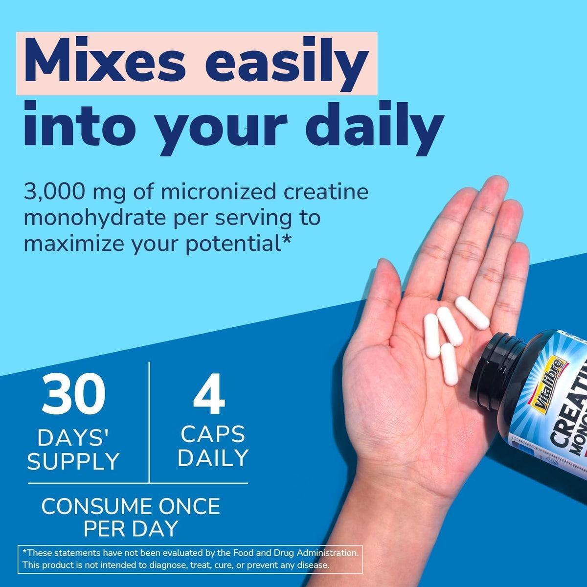 Micronized Creatine Monohydrate 3000 mg 120 Capsules L608655