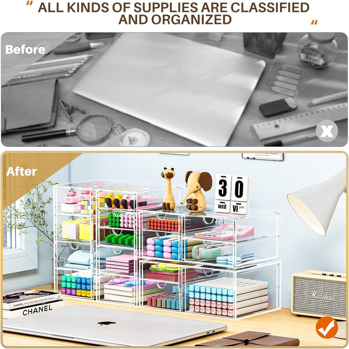 Acrylic 16-Drawer Storage & Makeup Organizer S72927