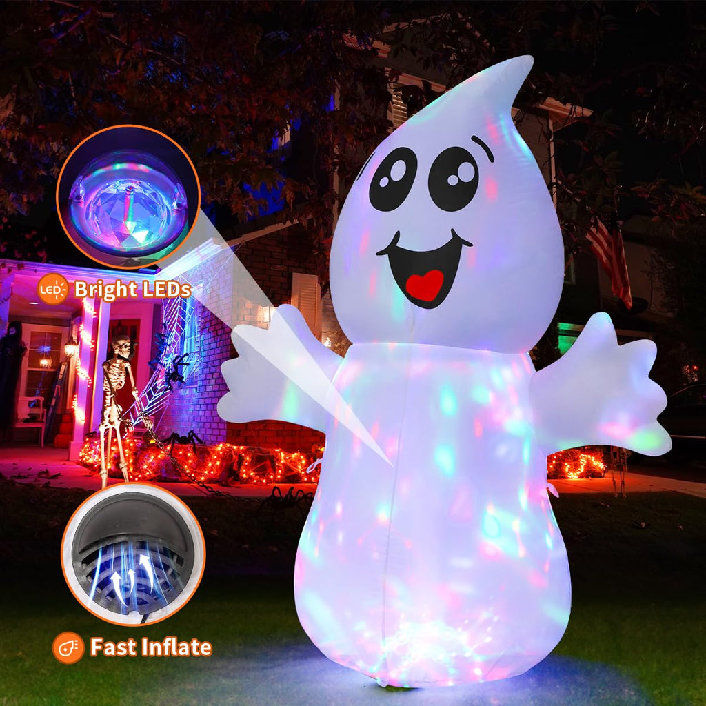 5 FT Inflatable Ghost Outdoor Decoration with Built-in LEDs L495