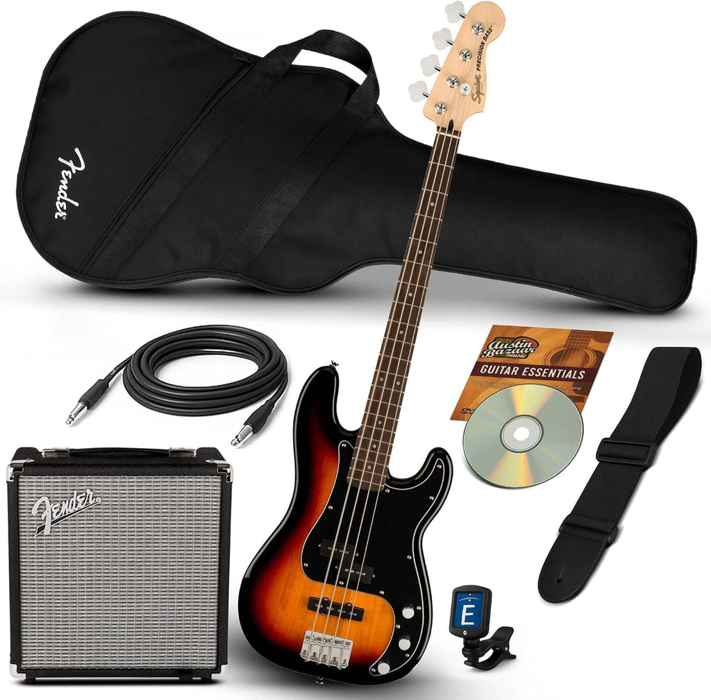 3-Color Sunburst Precision Bass with Amplifier, Cable, Gig Bag, Tuner, Strap U8720