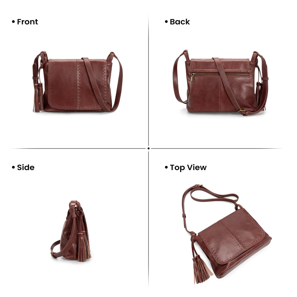 Vintage Leather Crossbody Bag with Multi-Pockets RFID B242463