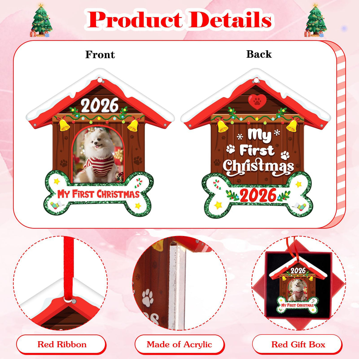 Dog Picture Frame Ornament G306