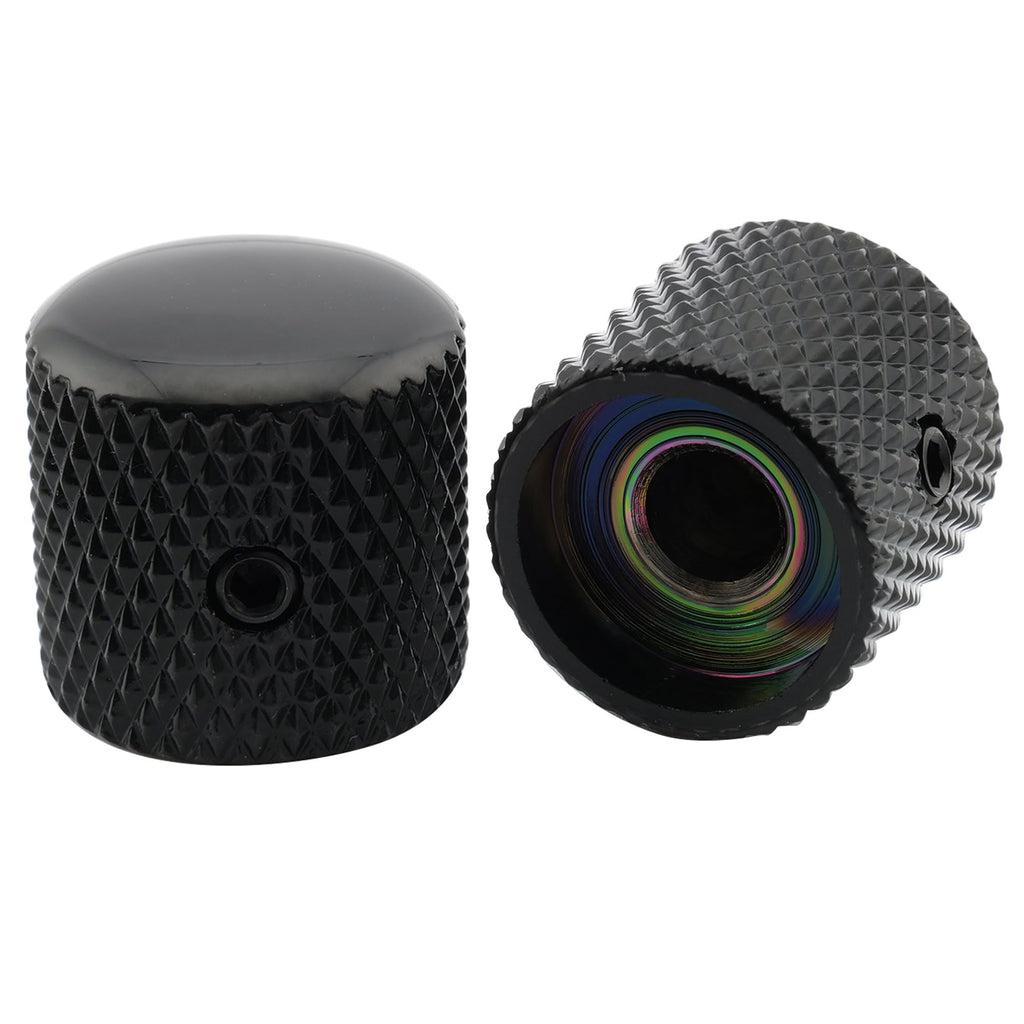1/4 Inch Steel Dome Knob with Set Screw Black 2Pcs J791