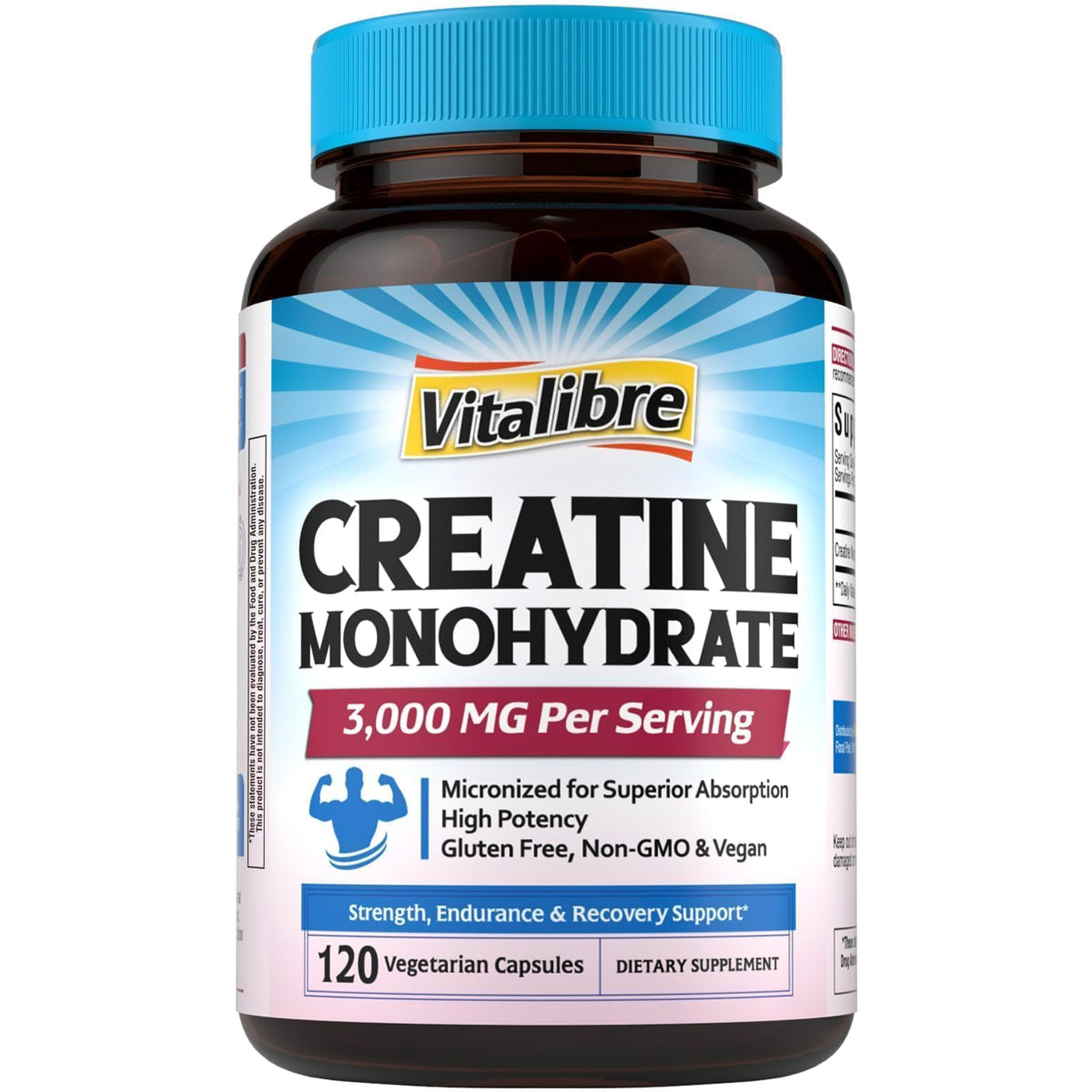 Micronized Creatine Monohydrate 3000 mg 120 Capsules L608655