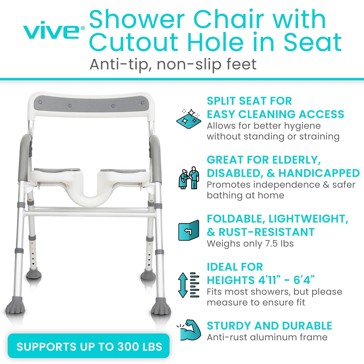 U-Shaped Shower Chair with Arms R76689