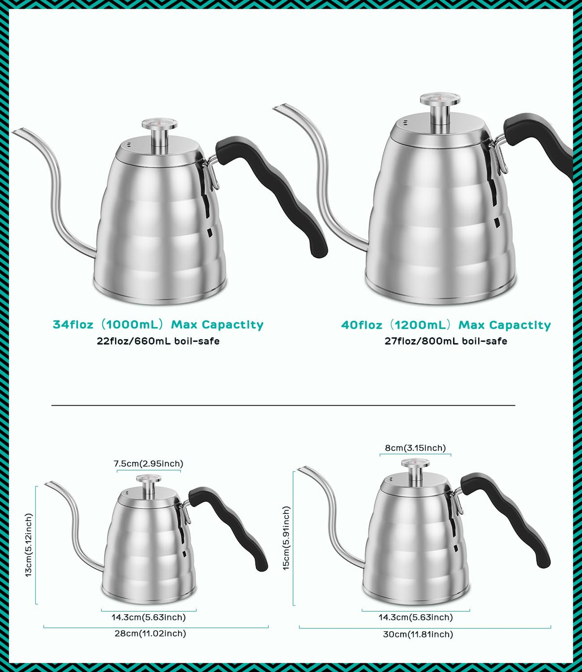 40oz Stainless Steel Gooseneck Kettle and 14oz Pour Over Coffee Maker R2195