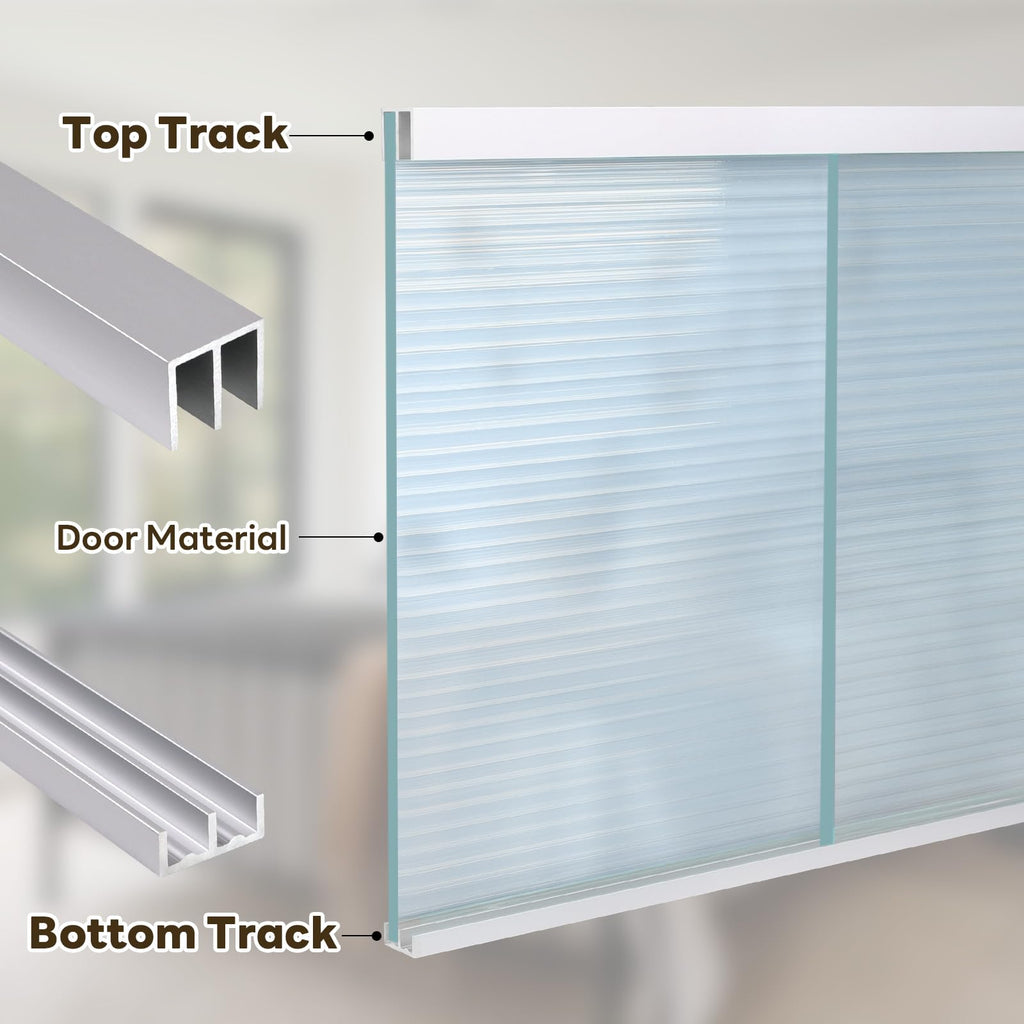 Aluminum Sliding Door Track Set 36 x 0.79 inches G6716