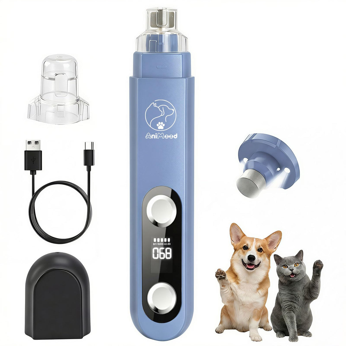 5-Speed Ultra Quiet Dog Nail Grinder with LED Light K566061