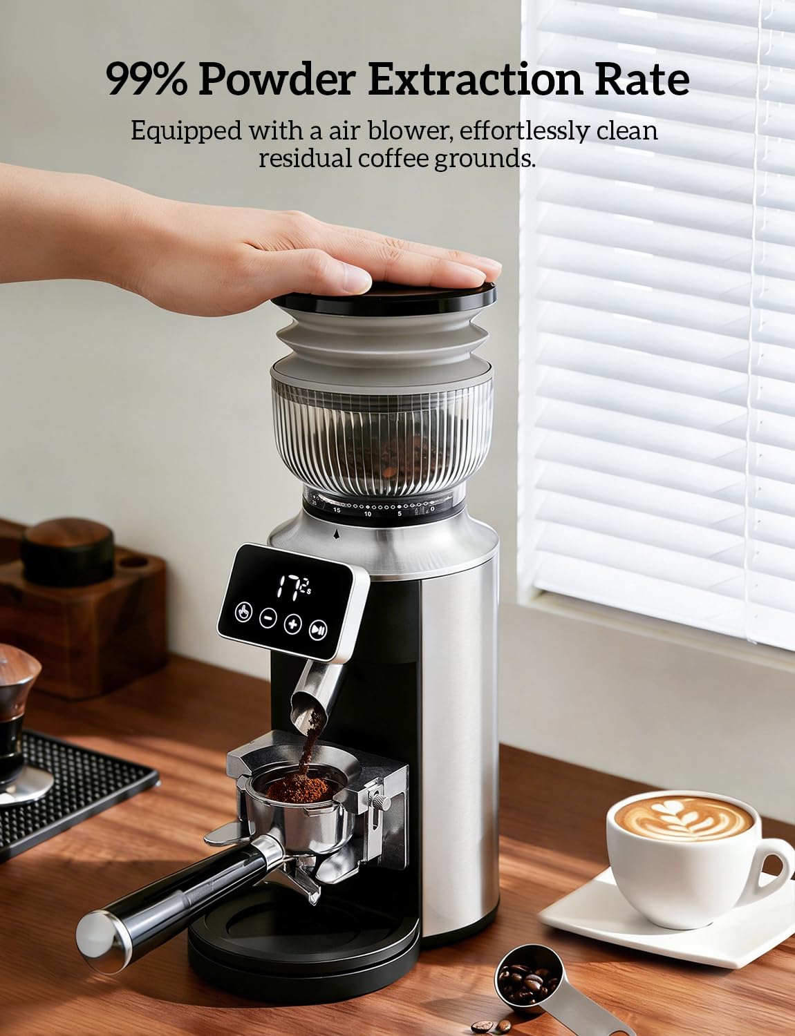 Stainless Steel Espresso Grinder with Portafilter Holder R56577