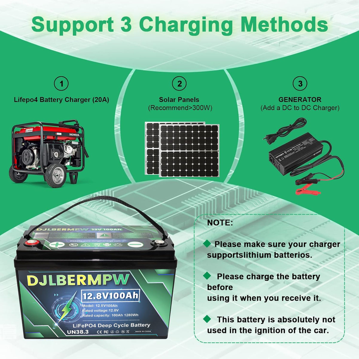 12.8V 100Ah LiFePO4 Lithium Battery A69454
