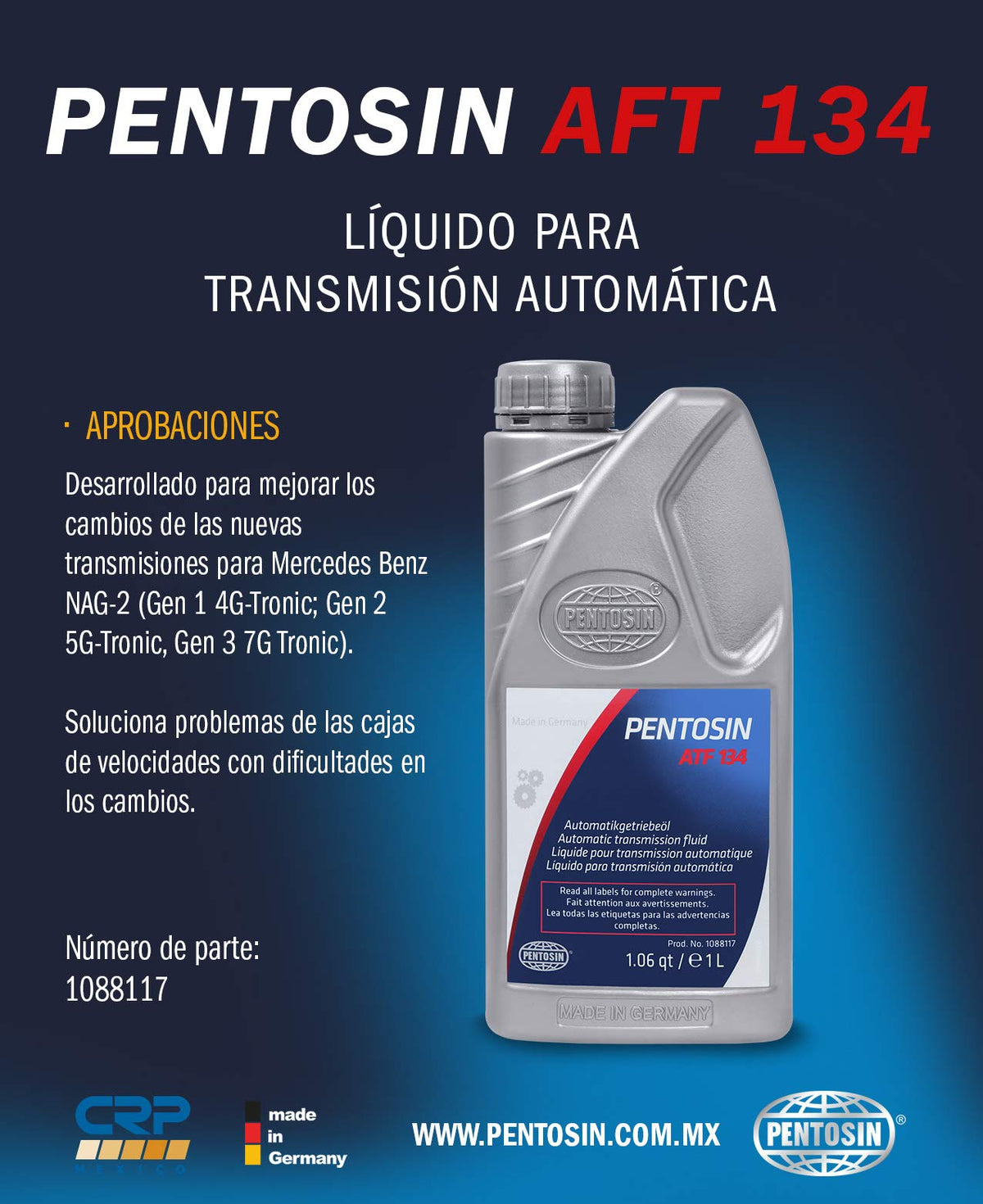 ATF 134 Automatic Transmission Fluid Red 1 Liter L9639