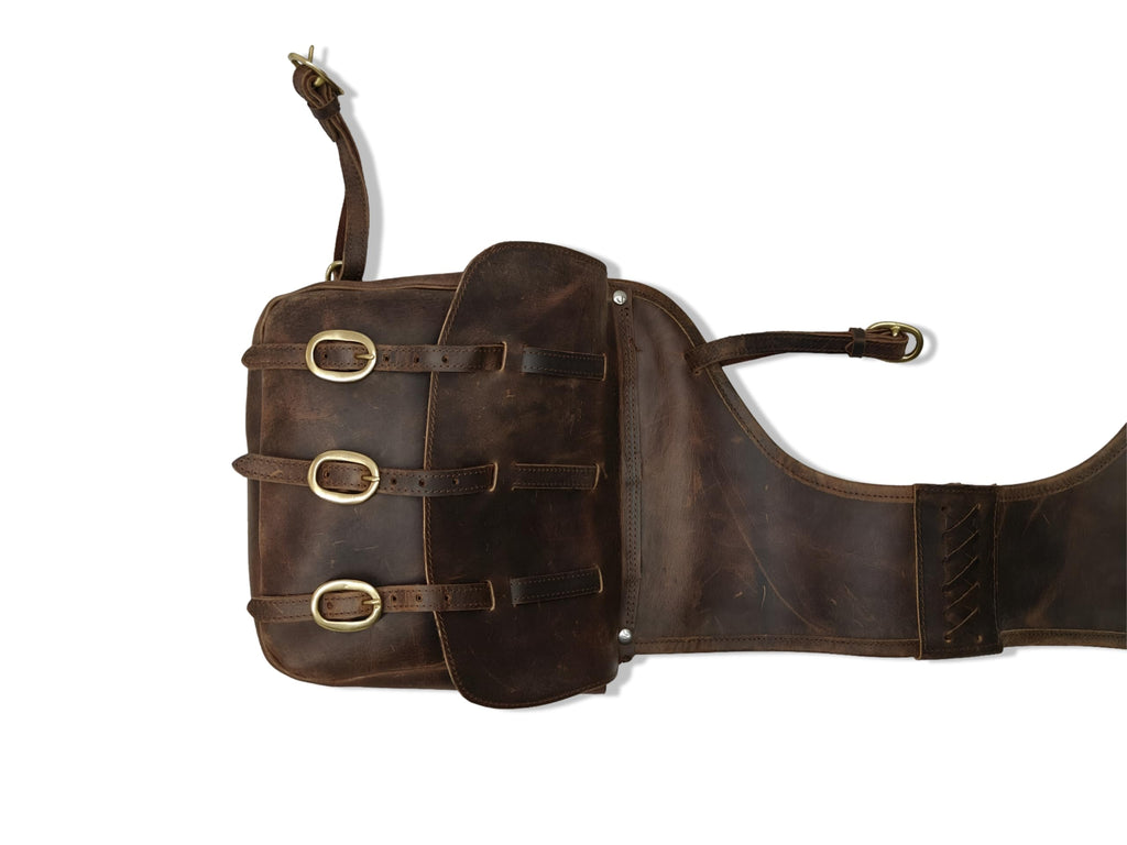 Leather Pommel Saddle Bags with Strap H82877