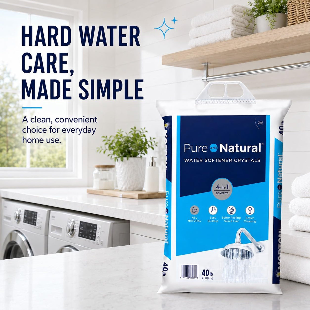 Water Softener Salt Crystals 40 lb 4 Pack K14962
