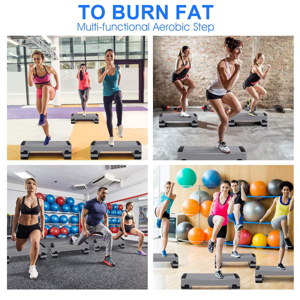 35" Height-Adjustable Non-Slip Aerobic Step Platform P47609