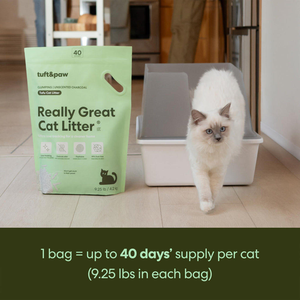 Tofu Cat Litter Clumping Flushable Unscented 9.25lbs 2Bags S654014