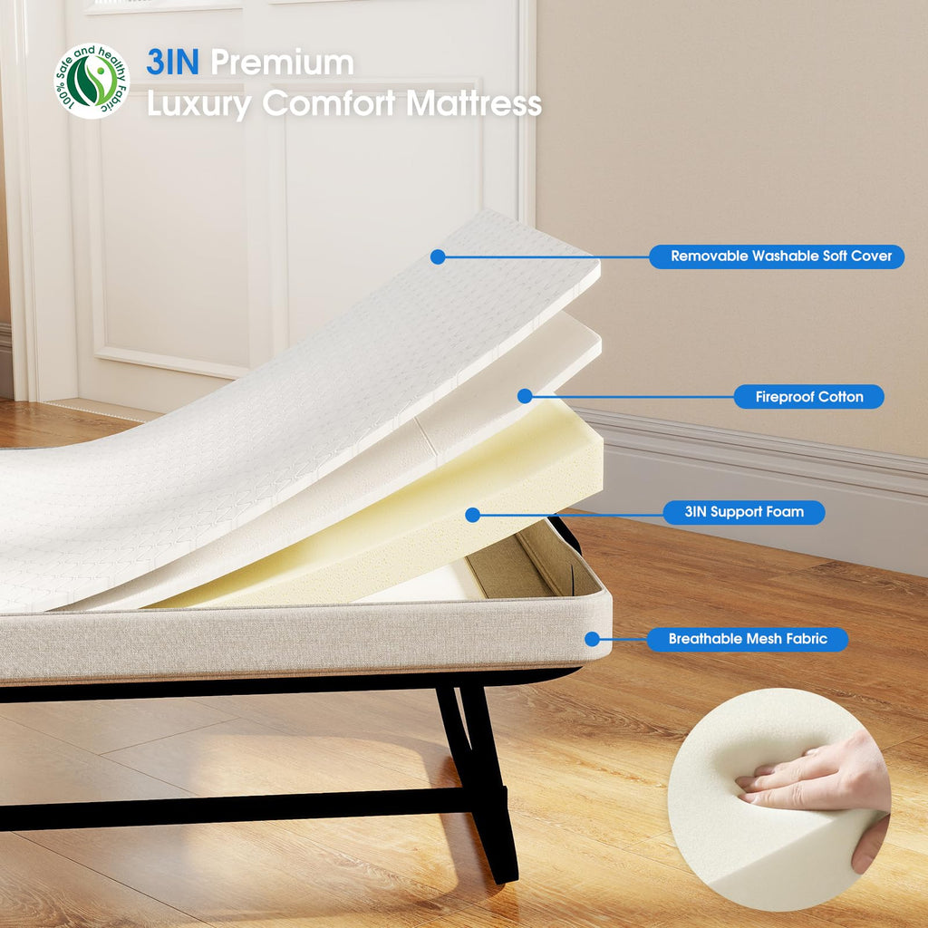 Folding Bed with Mattress P70017