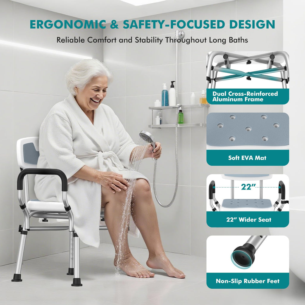 Shower Chair with Removable Arms and Back Z53216