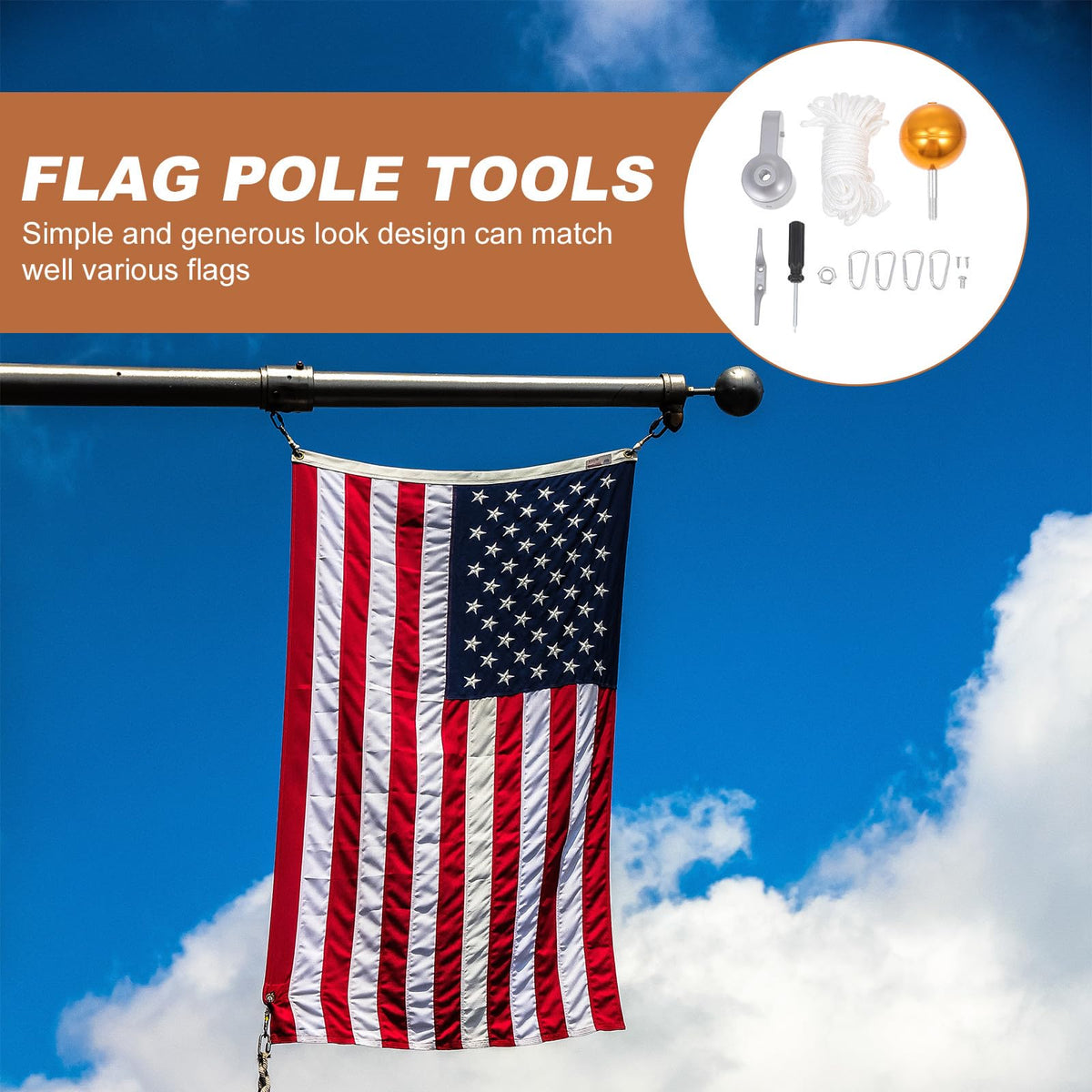 Heavy Duty Flagpole Kit Metal Repair Parts U661