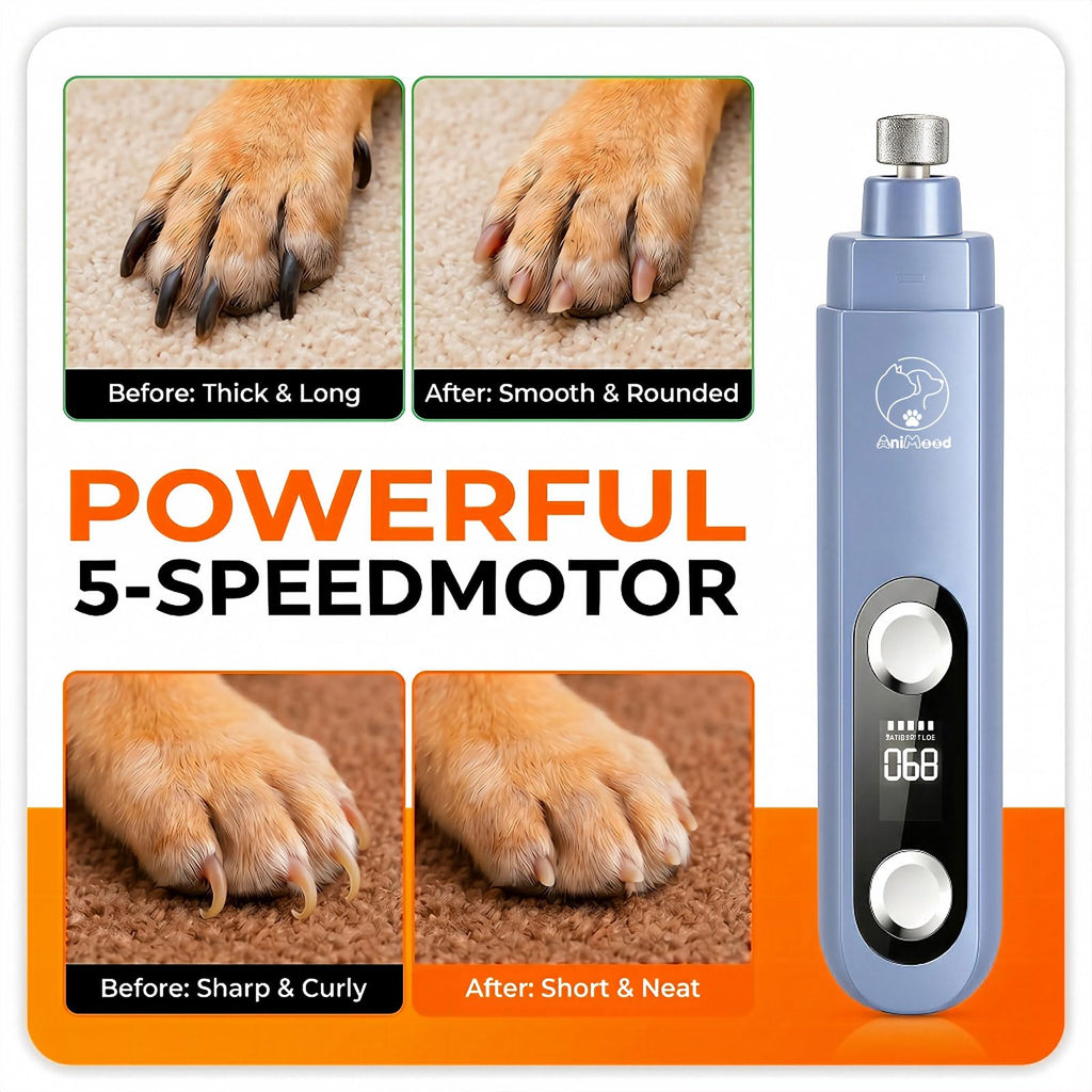 5-Speed Ultra Quiet Dog Nail Grinder with LED Light K566061